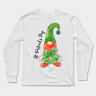 Gnome. St patrick's day.Clover Long Sleeve T-Shirt